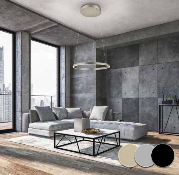 Ausstellungsstück - Knapstein Lisa 60 - effect bronze 51.501.34 LED Ringleuchte - 60 cm Ober-/Unterlicht Gestensteuerung Lift dimmbar