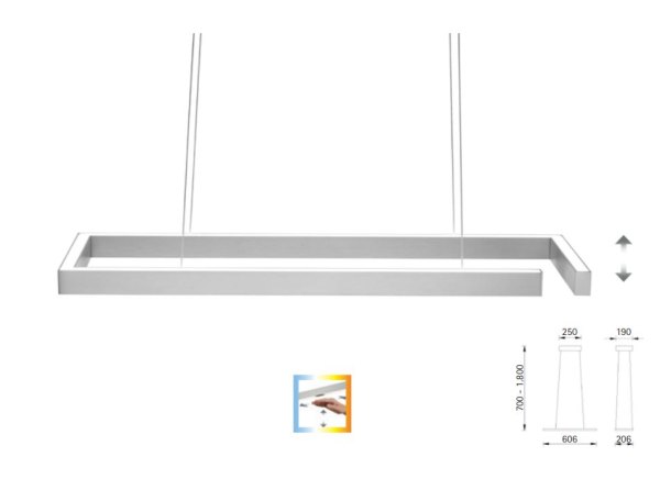 Knapstein Marisa 60 LED pendant lamp up-/down light gesture control dimmable lift effect bronze
