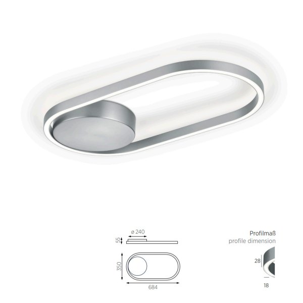 Knapstein Rike 91.373.05 mattnickel LED Deckenleuchte