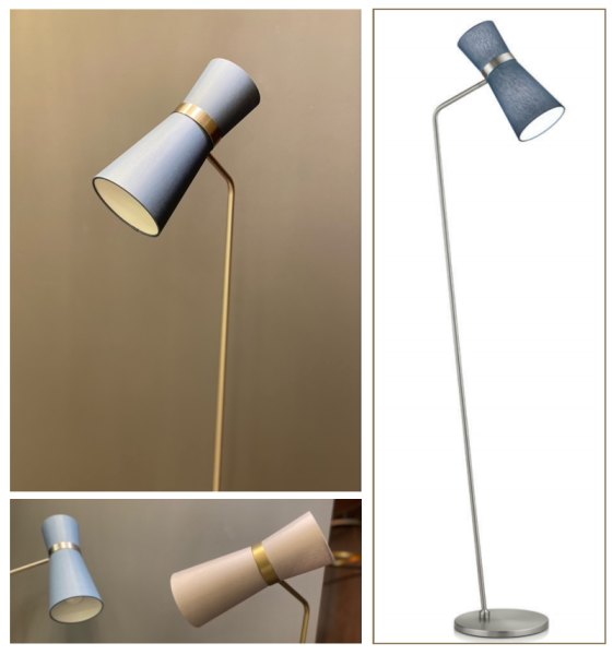 Knapstein reading lamp Yuna-S Chintz shade, ball joint black configurator