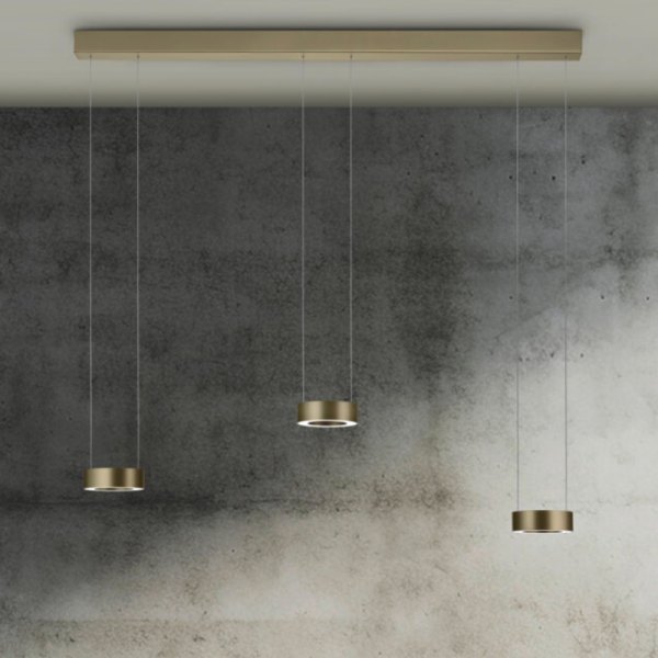 Knapstein Zera-2 51.517.34-1 effect Bronze Prism cover LED pendant luminaire - 2 flame top/bottom light gesture control lift dimmable