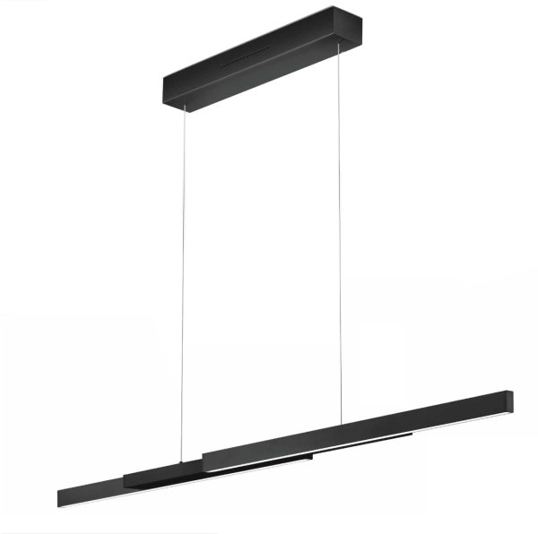 Ausstellungsstück Knapstein Lara 205 - schwarz matt 51.492.07 LED Pendelleuchte -  107-205 cm ausziehbar Ober-/Unterlicht Gestensteuerung Lift dimmbar