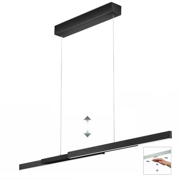 Ausstellungsstück Knapstein Lara-L205 mattnickel LED Pendelleuchte *ausziehbar 107,4-205 cm* Gestensteuerung dimmbar Lift