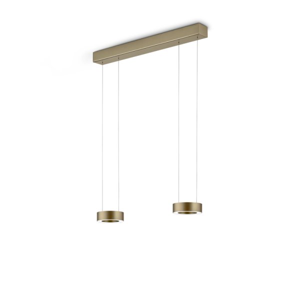 Knapstein Zera-2 51.517.34-1 effect Bronze Prism cover LED pendant luminaire - 2 flame top/bottom light gesture control lift dimmable