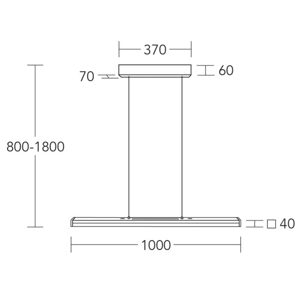 Herzblut Dana 1000 mm LED wooden pendant luminaire top and bottom light, dimmable with roller cable Colour selection
