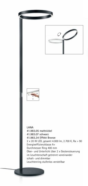 Knapstein Lana Led Deckenfluter Gestensteuerung dimmbar Konfigurator