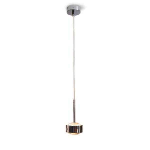 Top Light Puk Drop Solo pendant luminaire G9/LED retrofit chrommatt textile cable transparent