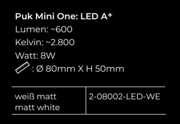 Top Light LED Puk Mini One Deckenleuchte Black White Edition Konfigurator