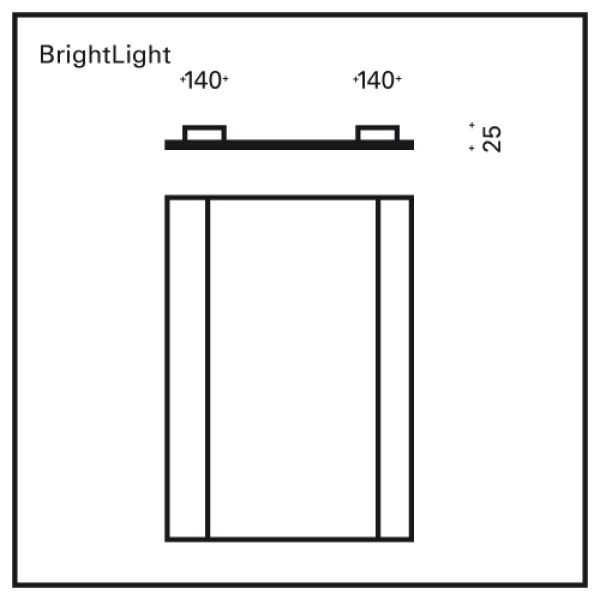Top Light BrightLight LED Kristallspiegel beleuchtet, satiniert Größenauswahl