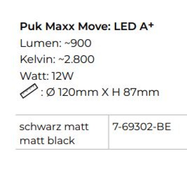 Top Light LED Puk Maxx Move Deckenleuchte Black White Edition Konfigurator