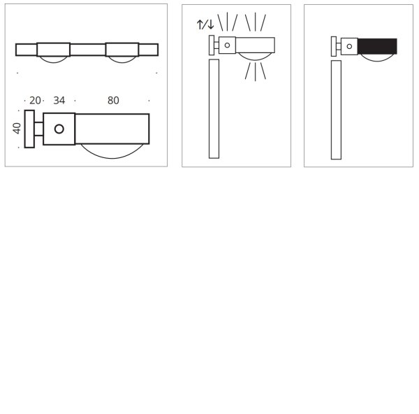 Top Light Puk Mini Choice Mirror/Wall III »+« ø 80 LED light bar configurator, dimmable