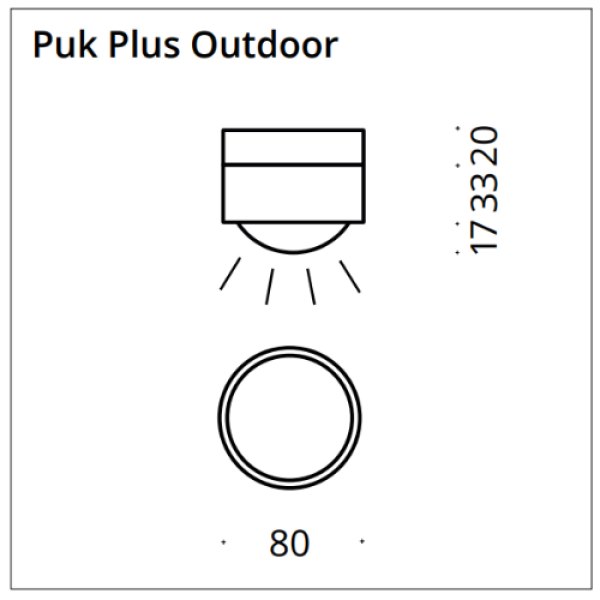 Top Light LED Puk Mini Plus Outdoor 80