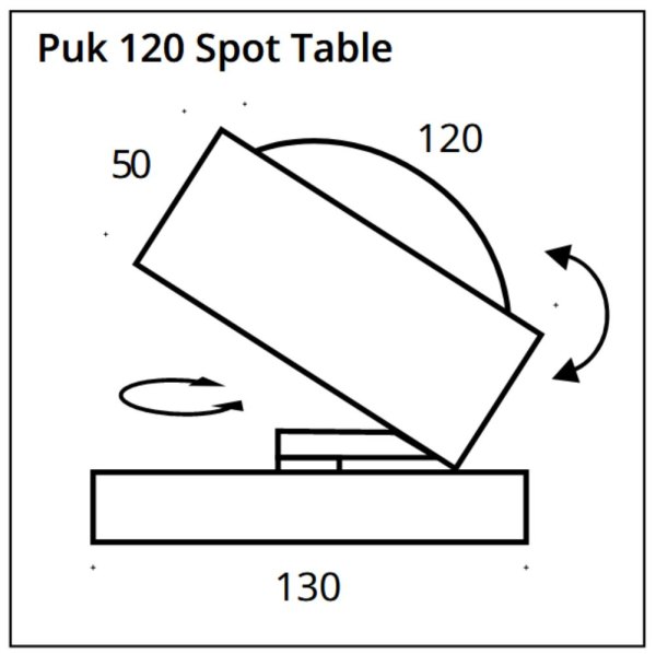 Top Light Puk! 120 Spot Table Avantgarde Ø 120 mm Niedervolt LED Tischleuchte Konfigurator