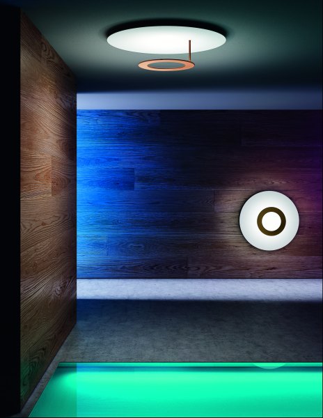 Icone Vera 50 wall and ceiling lamp copper leaf black - adjustable