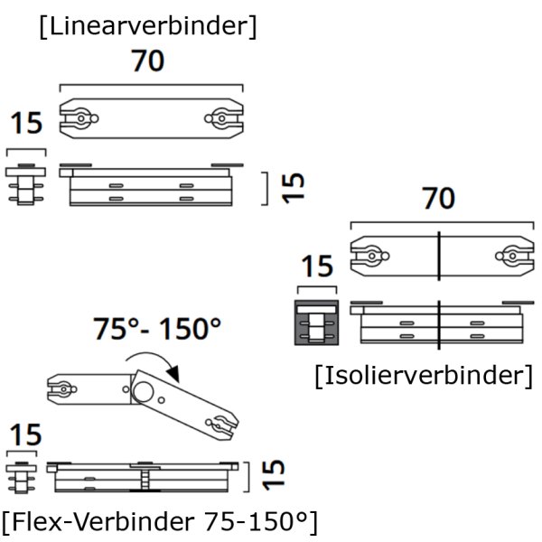 Top Light Mini Track (4) Linear connectors
