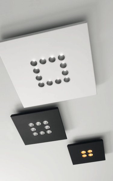 Icone Confort-P4QBI/A LED ceiling light 4flg. white/alu