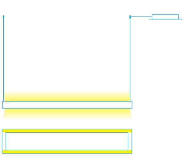Braga Led Pendant Flat 2137/S140-2 up/down dimmable colour selection