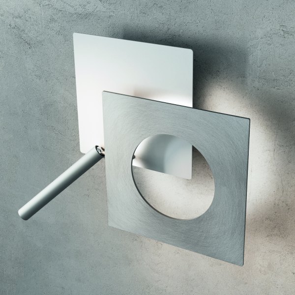 Icone Petra P2.66 LED ceiling lamp with spotlight 66X66cm, color selection