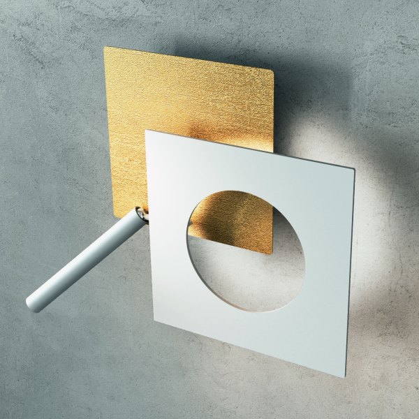 Icone Petra P2.40 LED ceiling lamp with 40X40cm spotlight, colour choice