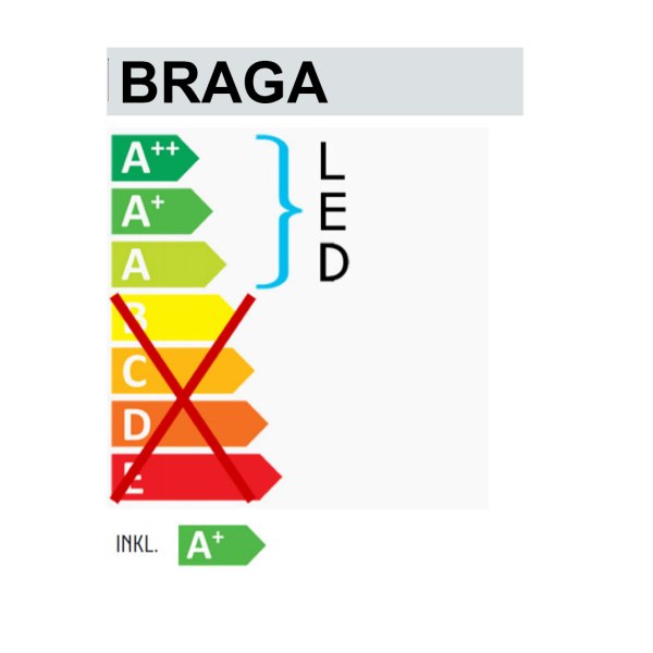 Ausstellungsstück Braga Rotary LED Wandleuchte Weiß/Blattsilber  2116/A