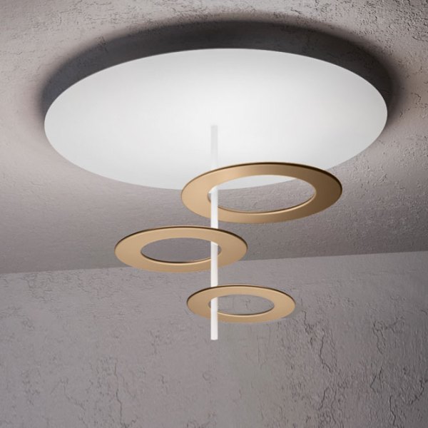 Icone Hula Hoop P3 ceiling lamp Ø 75cm, white / brass
