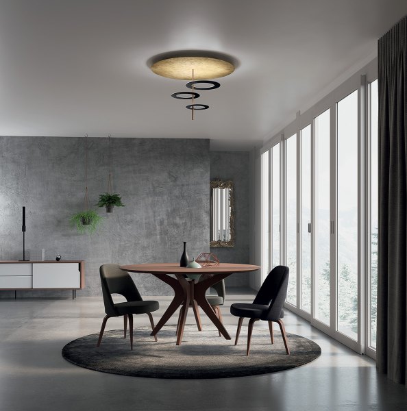 Icone Hula Hoop P3 ceiling lamp Ø 75cm, white / brass