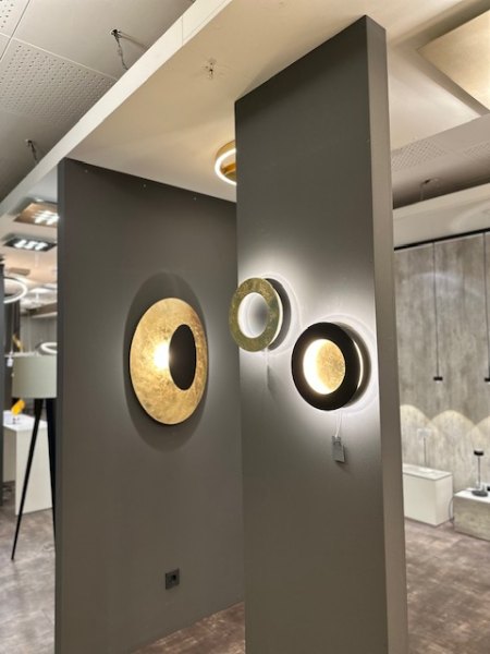 Icone LED wall ceiling light goldleaf black Masai 70 oval 2700K Sonderedition