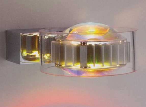 Exceptional LED wall light with clear glass shade LOGOS 12 of Delight