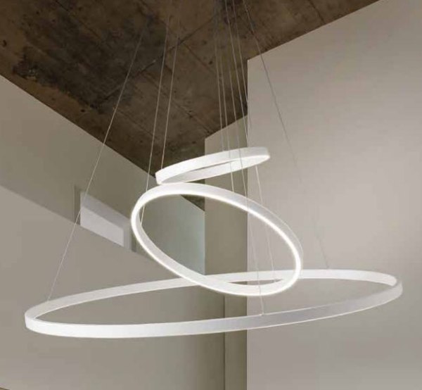 Braga Loop 1 LED Pendelleuchte 50cm Rost 2129/S50-2 + 2129/R220-100 D4 M-23, dimmbar
