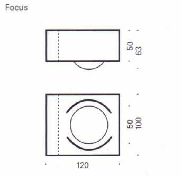 Exhibition piece Top Light LED wall lamp Focus 100-LED 2-101001-LED