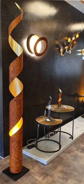 Exhibition piece - BRAGA LED wall luminaire TRUCIOLO 2083/A 24/13 concrete optic/silver leaf