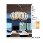 Braga GEO LED Pendelleuchte 3-flg weiß/blattgold  2123/S50 C-10/14