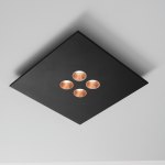 Icone Confort CONFORT4QNEFR LED Deckenleuchte 4flg. Schwarz/Blattkupfer, dimmbar